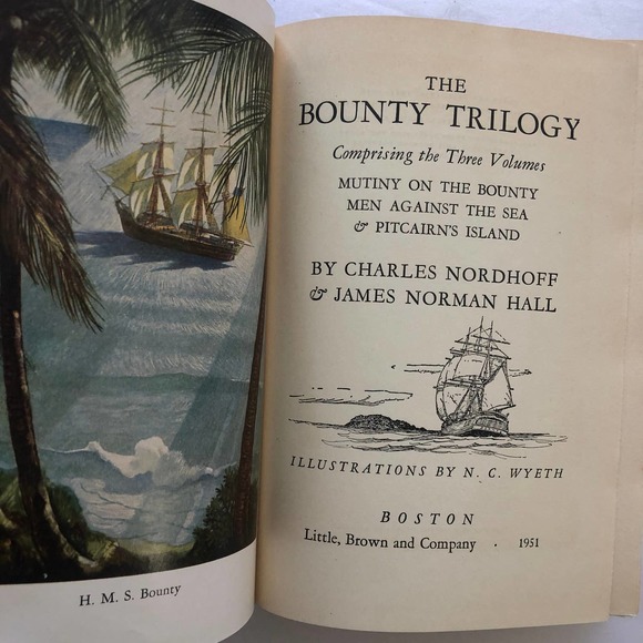 The Bounty Trilogy Wyeth Edition by Charles Nordhoff James Norman Hall 1951 - Picture 3 of 4